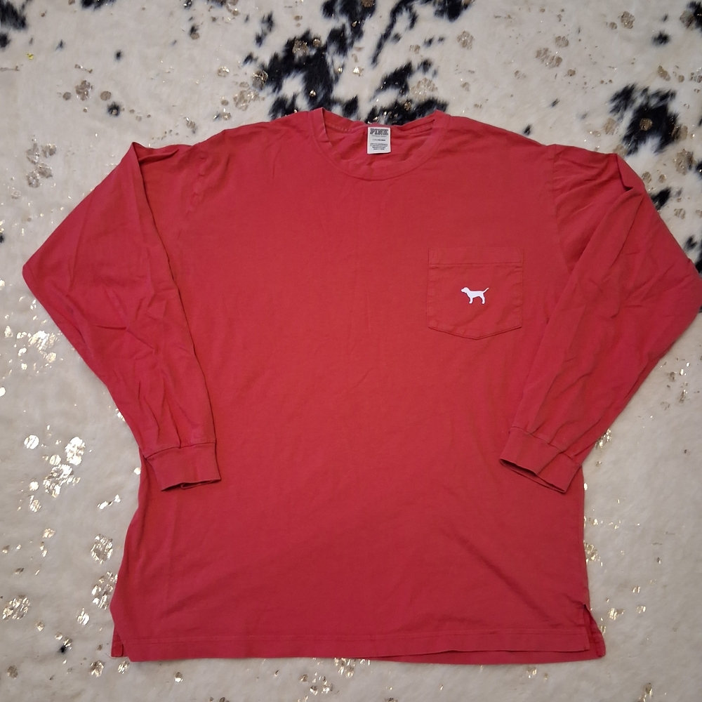 PINK Victoria's Secret Coral Long Sleeve Tee